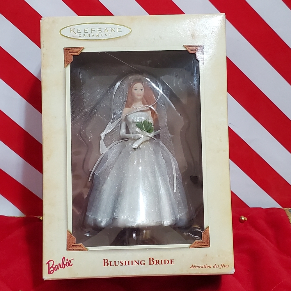 NIB 2002 Blushing Bride, Barbie, Red Hair Hallmark Christmas Ornament